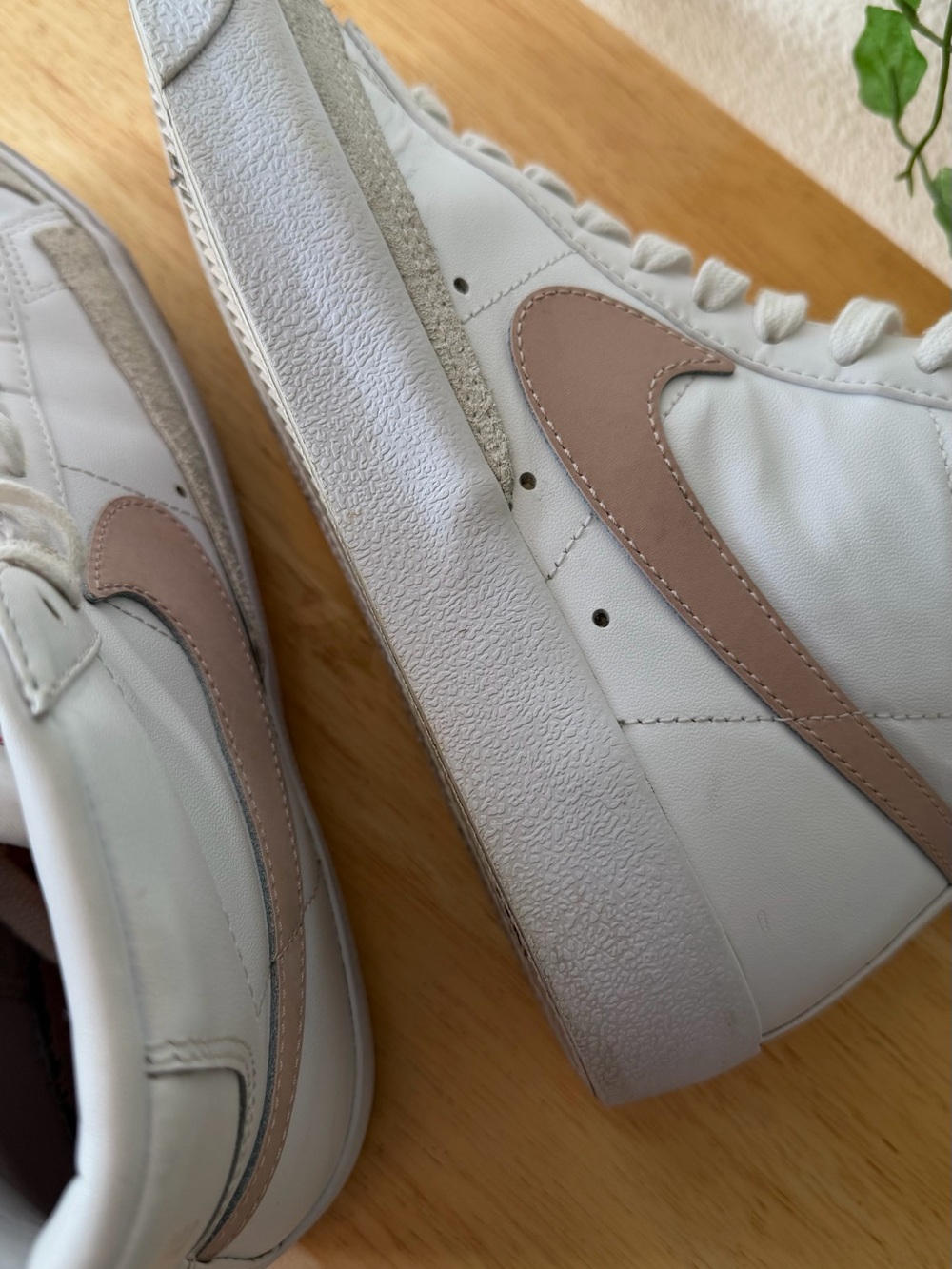 Nike White Tan Athletic Shoes High Top - Picture 8 of 8